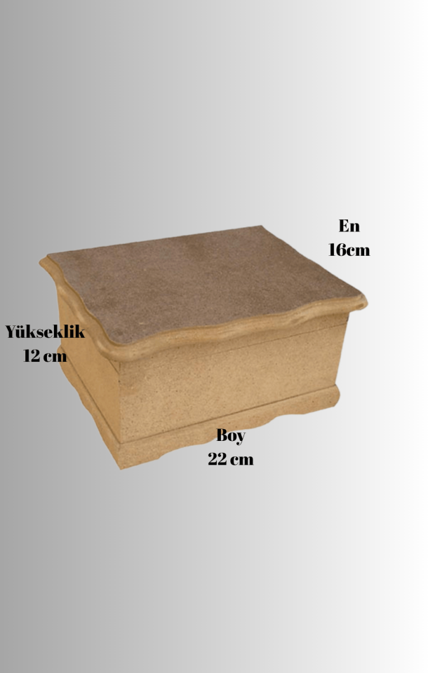 Altı ve Kapağı Desenli 1 No MDF Kutu KU-246