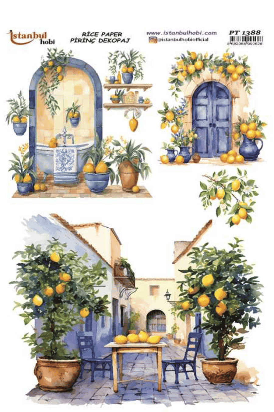 Pirinç Dekopaj Limon Desen PT-1388 30x42cm