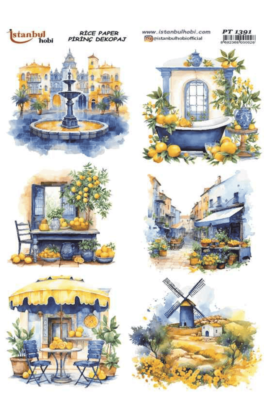 Pirinç Dekopaj Limon Desen PT-1391 30x42cm