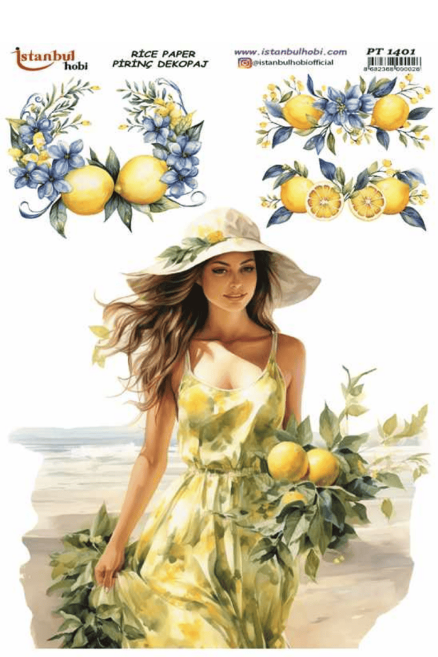 Pirinç Dekopaj Limon Desen PT-1401 30x42cm