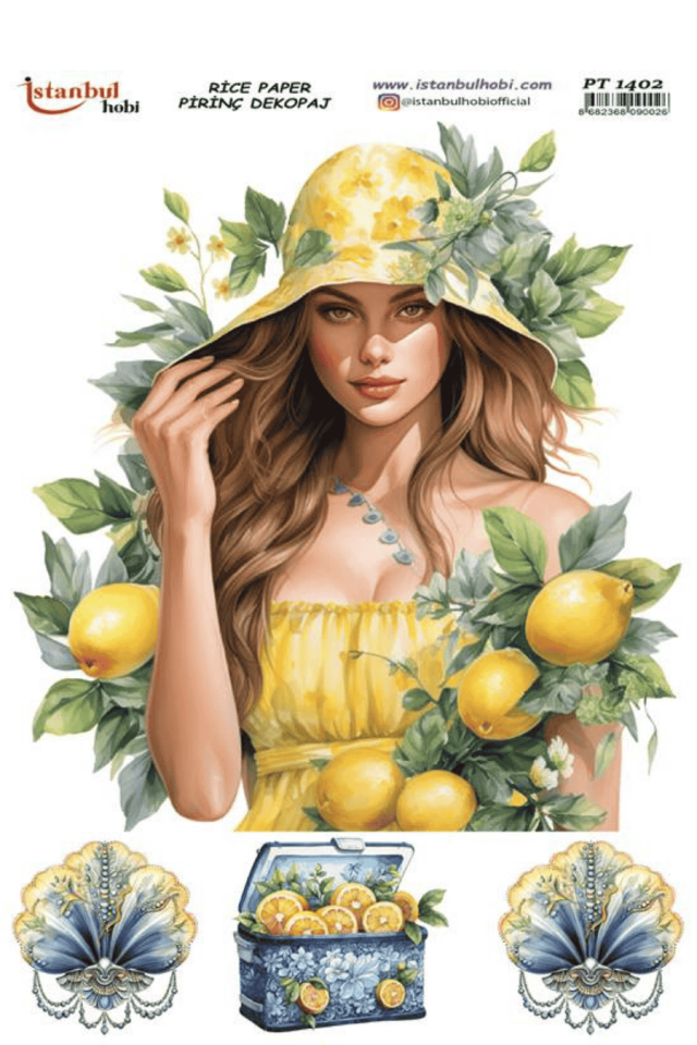 Pirinç Dekopaj Limon Desen PT-1402 30x42cm