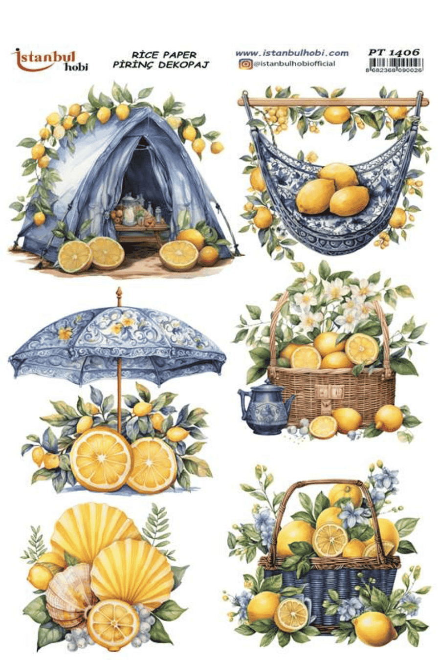 Pirinç Dekopaj Limon Desen PT-1406 30x42cm