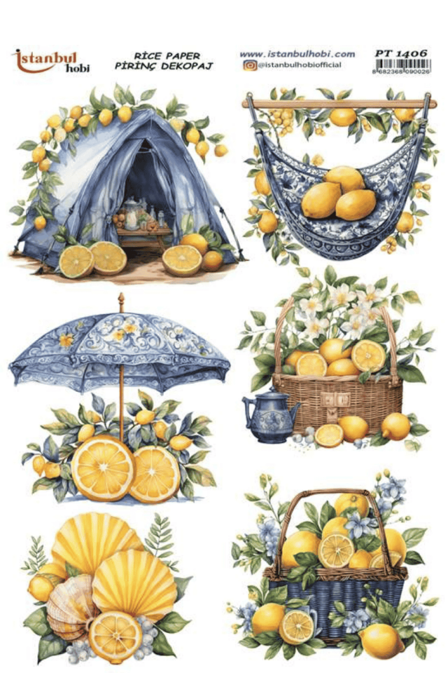 Pirinç Dekopaj Limon Desen PT-1406 30x42cm