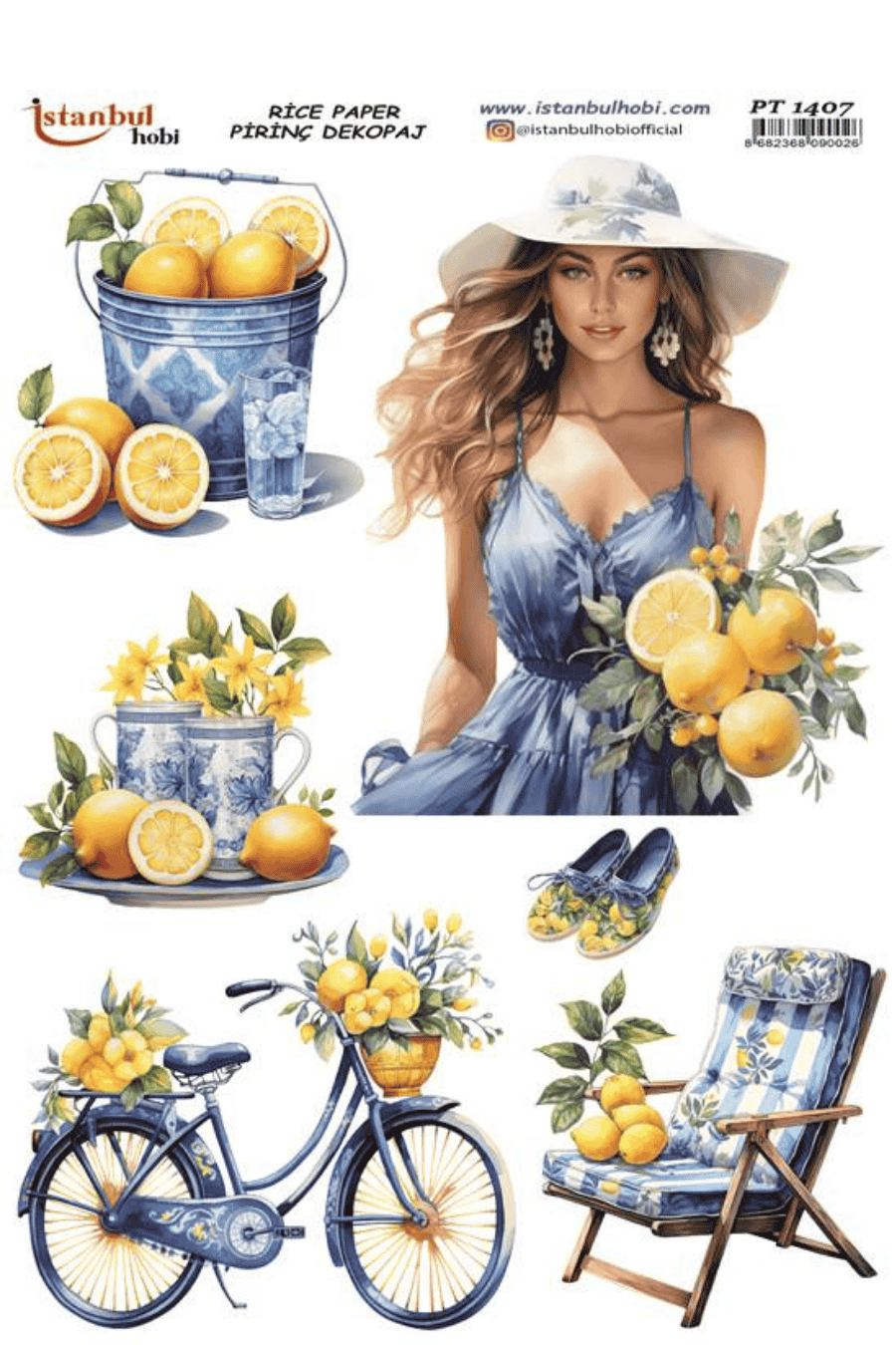 Pirinç Dekopaj Limon Desen PT-1407 30x42cm