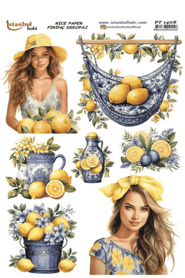 Pirinç Dekopaj Limon Desen PT-1408 30x42cm