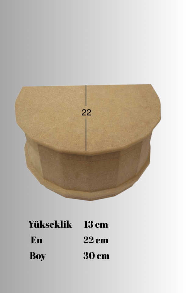 Dilimli Yarım Ay MDF Kutu KU-271