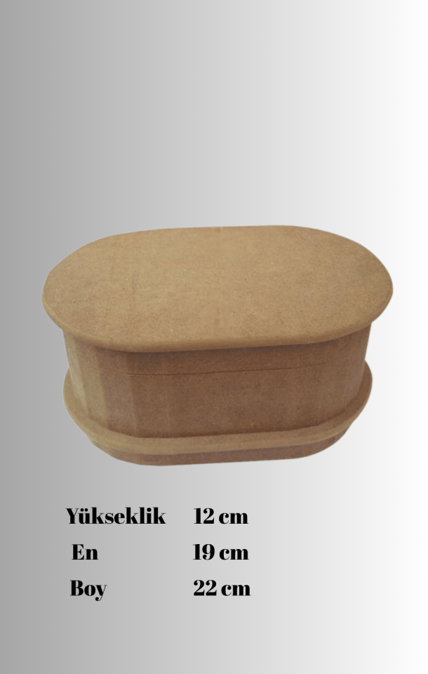 Dilimli Oval MDF Kutu KU-272
