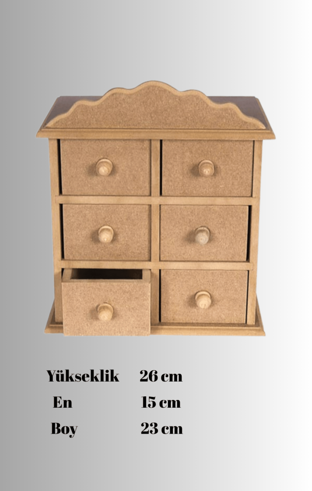 6 Çekmeceli MDF Kutu KU-275
