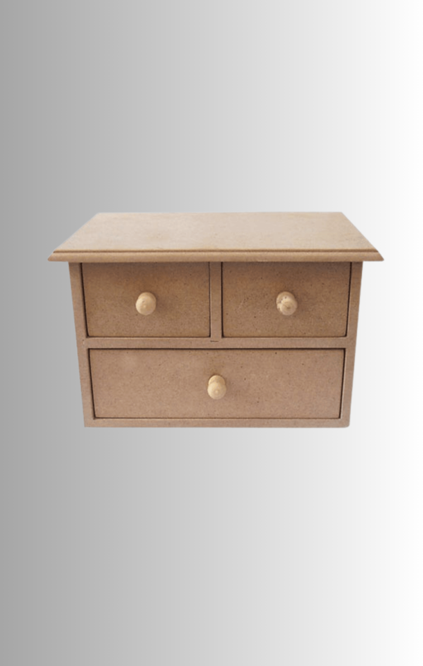 3 Çekmeceli Kısa MDF Kutu KU-276