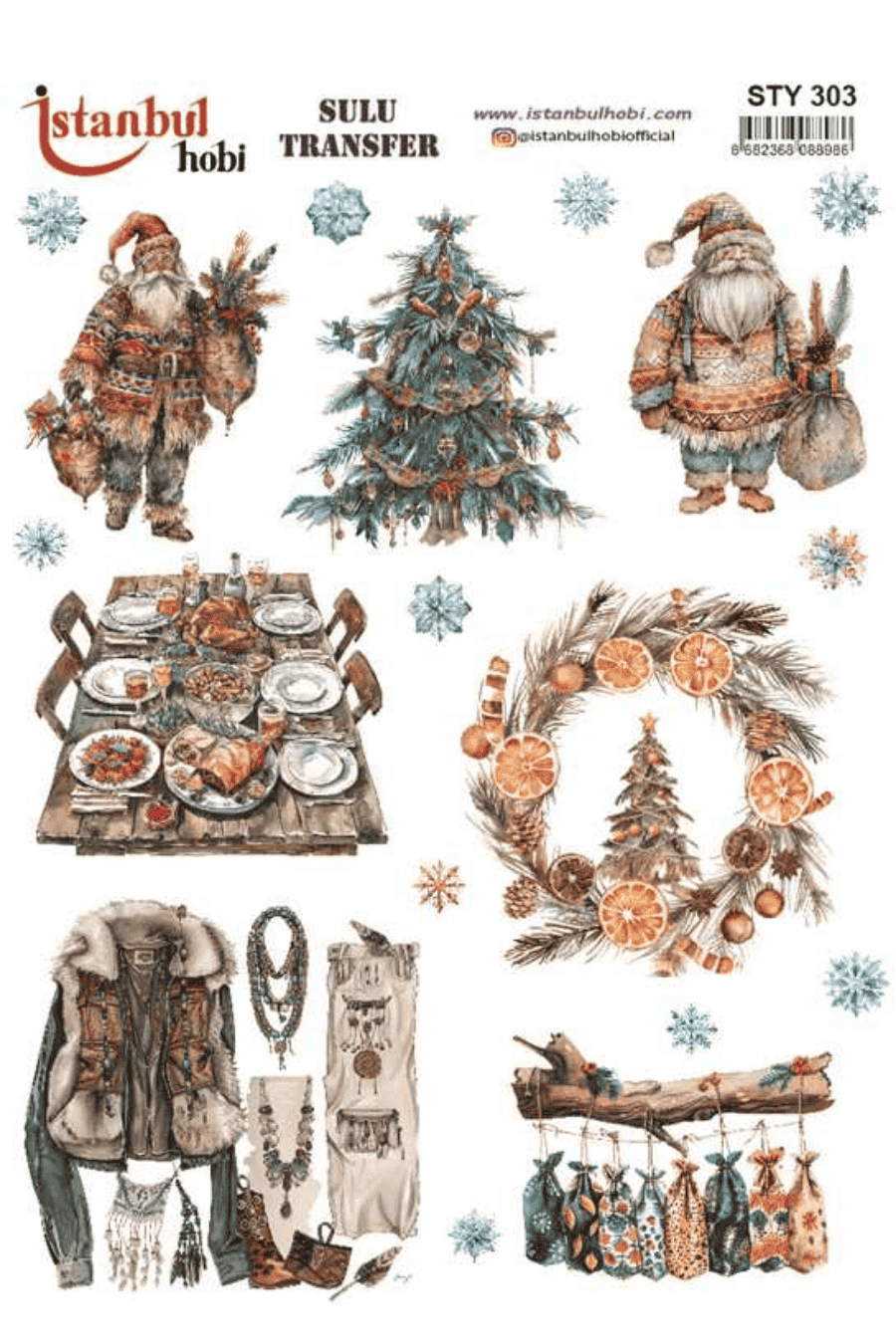Sulu Transfer Yılbaşı Desen Seri STY303