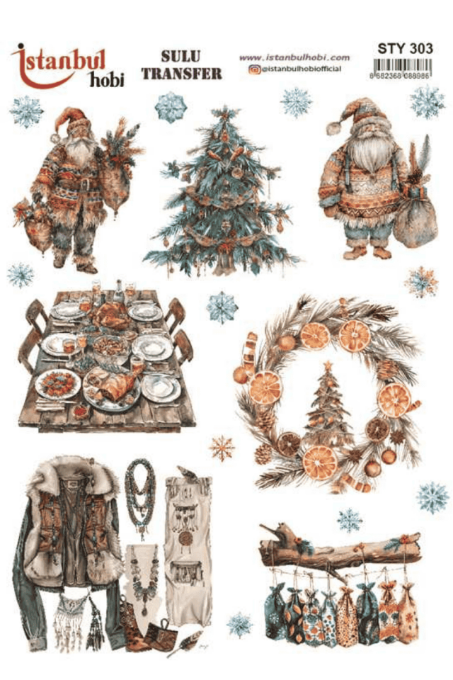 Sulu Transfer Yılbaşı Desen Seri STY303