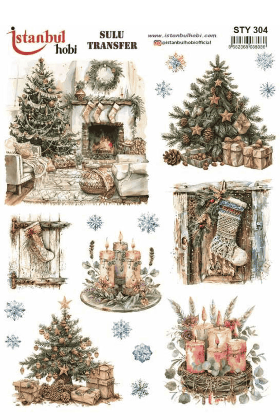 Sulu Transfer Yılbaşı Desen Seri STY304