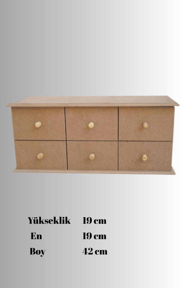 6 Çekmeceli Yatay Kutu KU-280