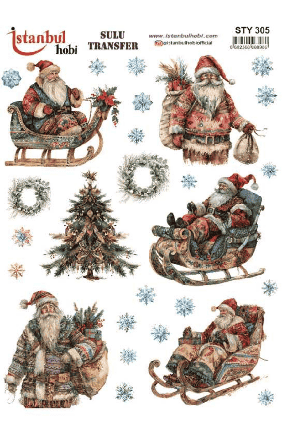Sulu Transfer Yılbaşı Desen Seri STY305