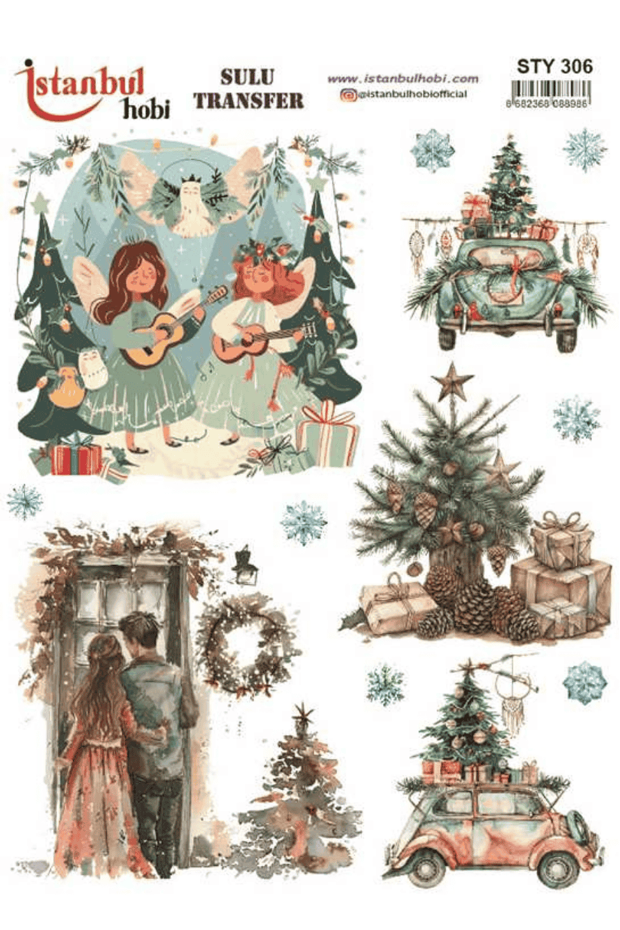 Sulu Transfer Yılbaşı Desen Seri STY306