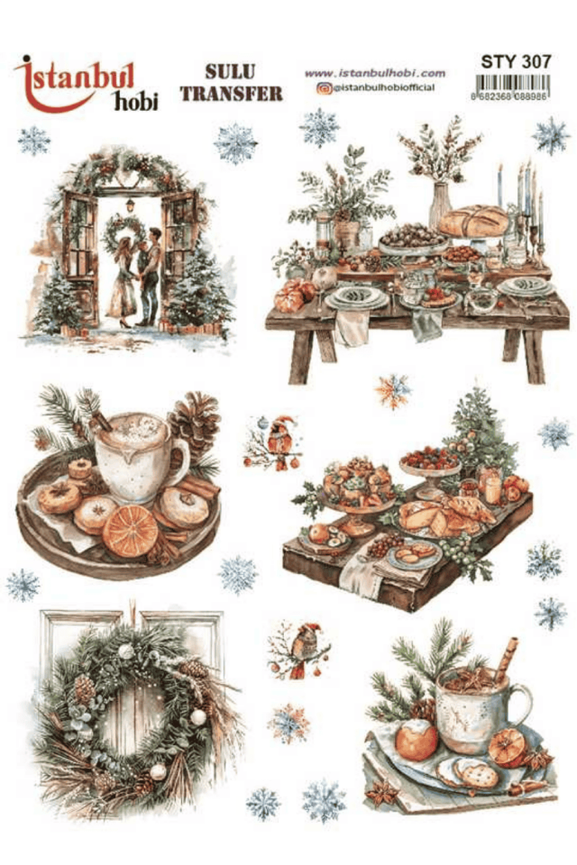 Sulu Transfer Yılbaşı Desen Seri STY307