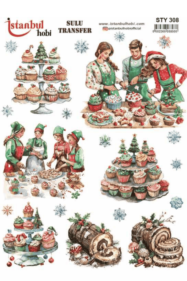 Sulu Transfer Yılbaşı Desen Seri STY308