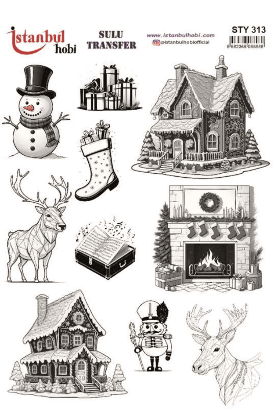 Sulu Transfer Yılbaşı Desen Seri STY313