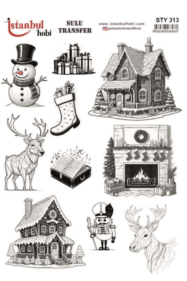 Sulu Transfer Yılbaşı Desen Seri STY313