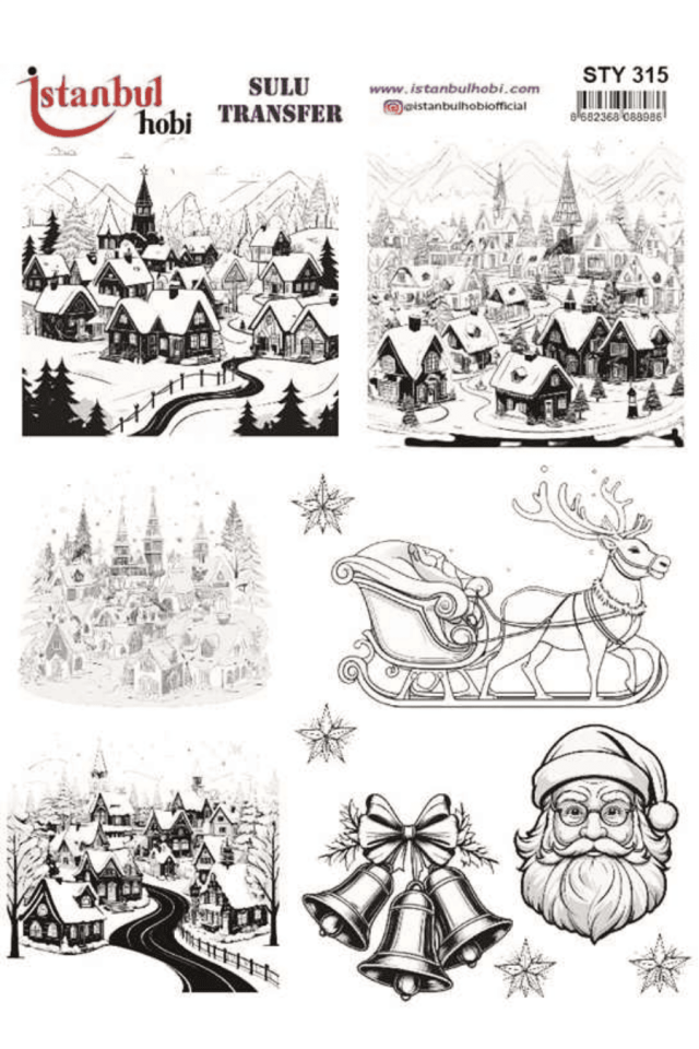 Sulu Transfer Yılbaşı Desen Seri STY315