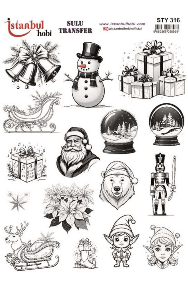 Sulu Transfer Yılbaşı Desen Seri STY316