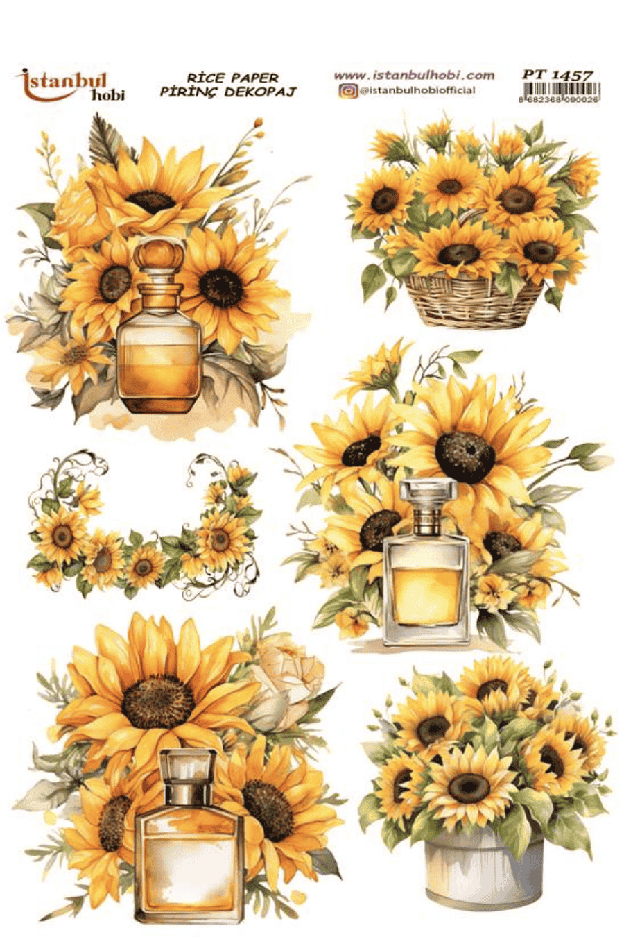 Pirinç Dekopaj Ayçiçek Serisi PT-1457