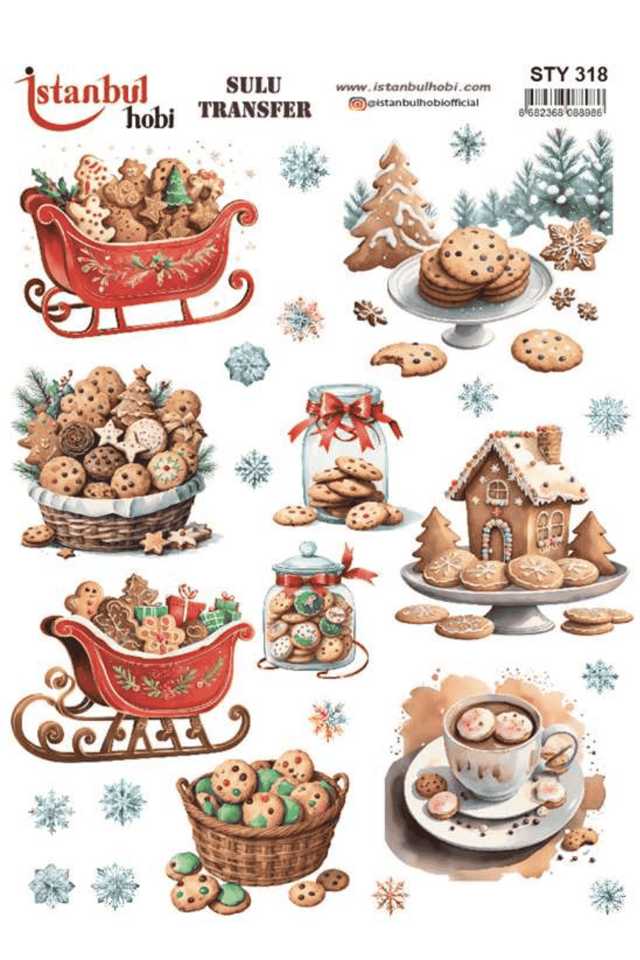 Sulu Transfer Yılbaşı Desen Seri STY318