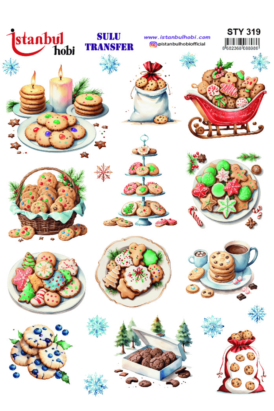 Sulu Transfer Yılbaşı Desen Seri STY319