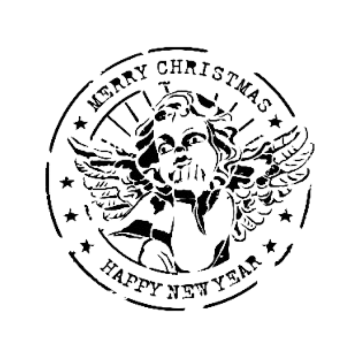 Yılbaşı Model A4 Stencil Şablon AS476