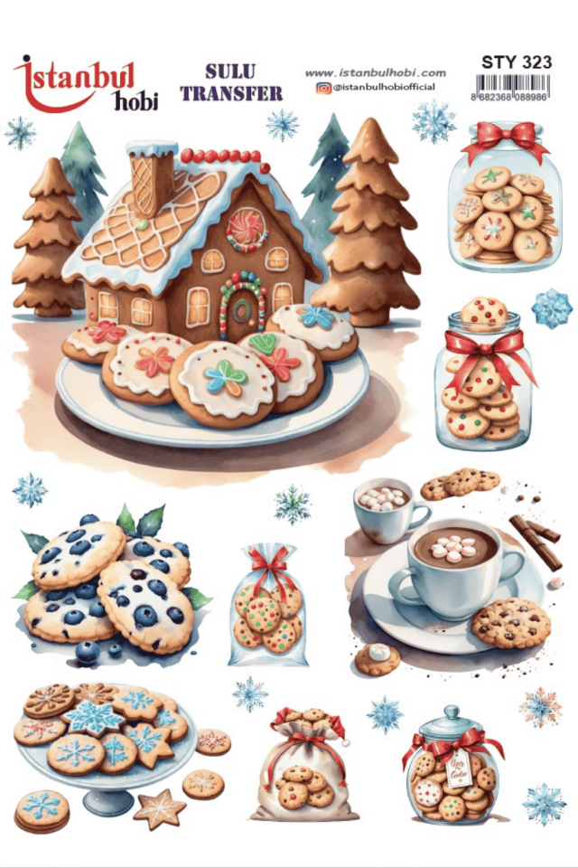 Sulu Transfer Yılbaşı Desen Seri STY323