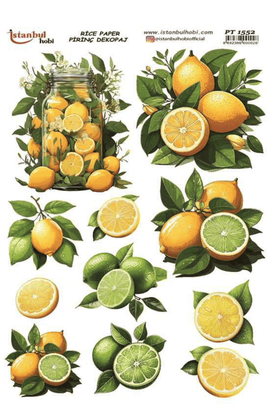 Pirinç Dekopaj Limon Desen PT-1552 30x42cm