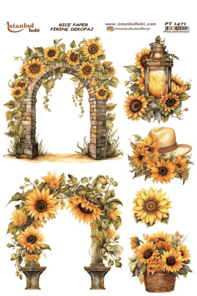 Pirinç Dekopaj Ayçiçek PT-1471 30x42