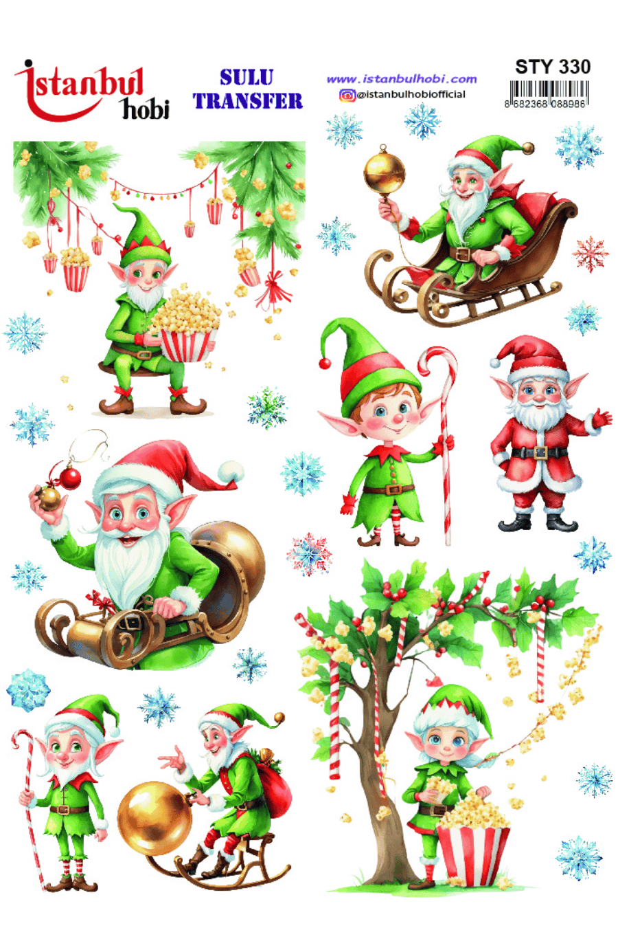Sulu Transfer Yılbaşı Desen Seri STY330