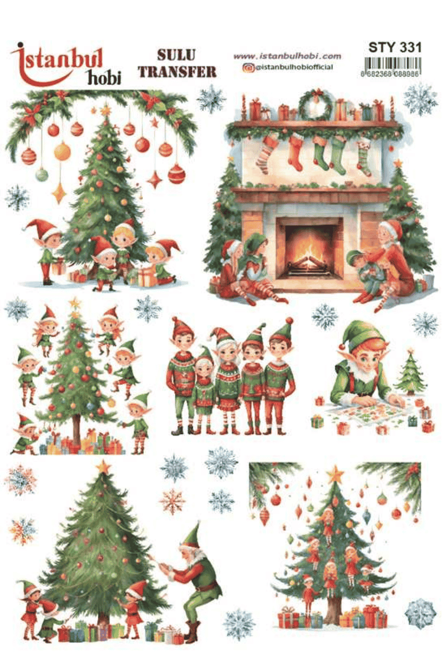 Sulu Transfer Yılbaşı Desen Seri STY331