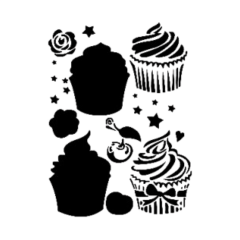 Cupcake Model A4 Stencil Şablon AS469