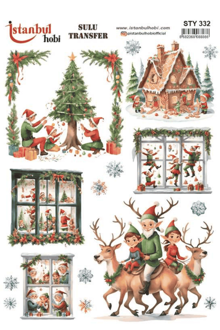 Sulu Transfer Yılbaşı Desen Seri STY332
