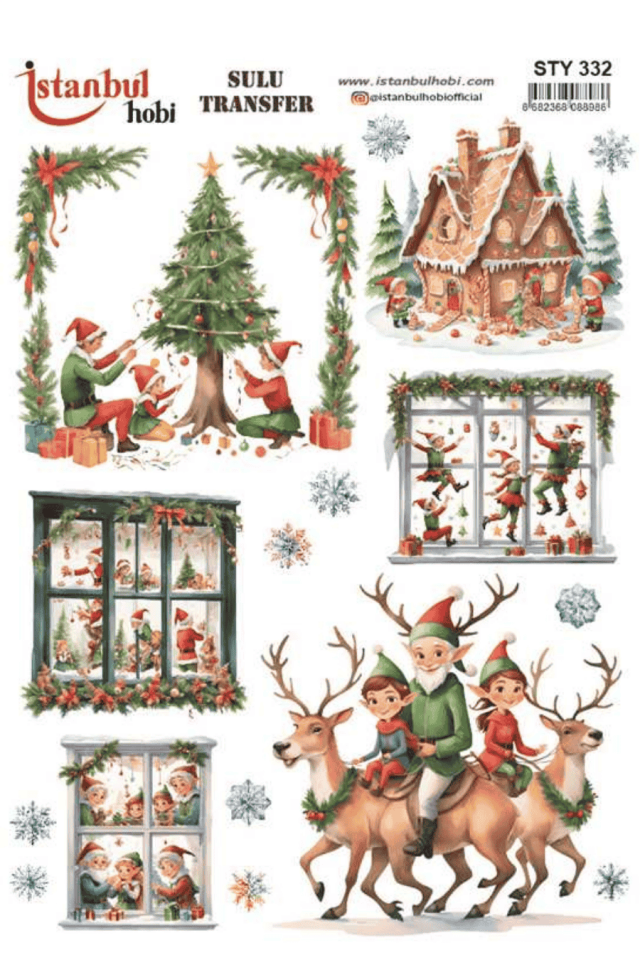 Sulu Transfer Yılbaşı Desen Seri STY332
