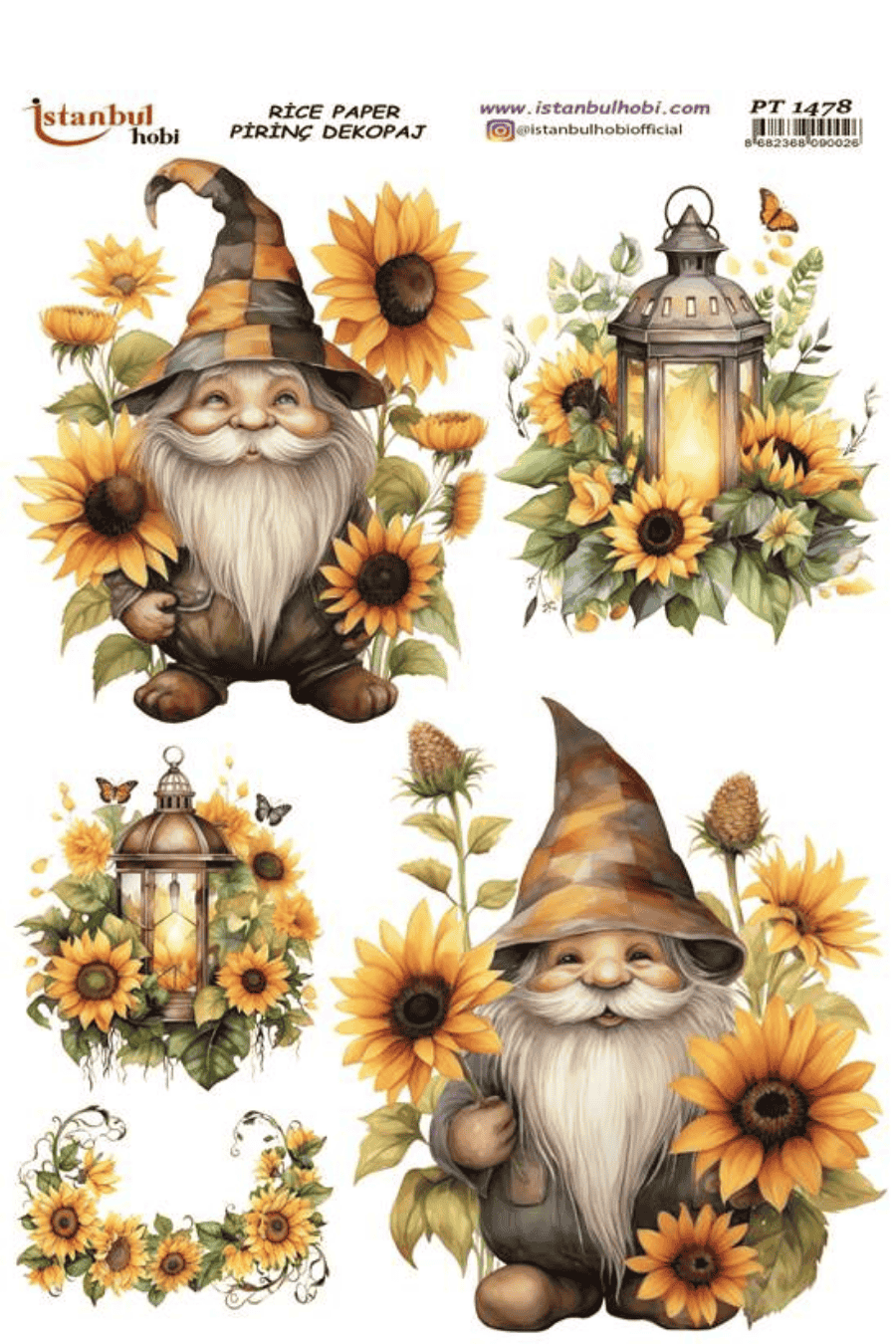 Pirinç Dekopaj Ayçiçek Serisi PT-1478