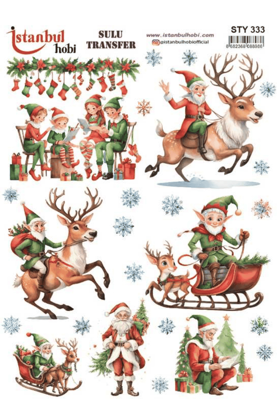 Sulu Transfer Yılbaşı Desen Seri STY333