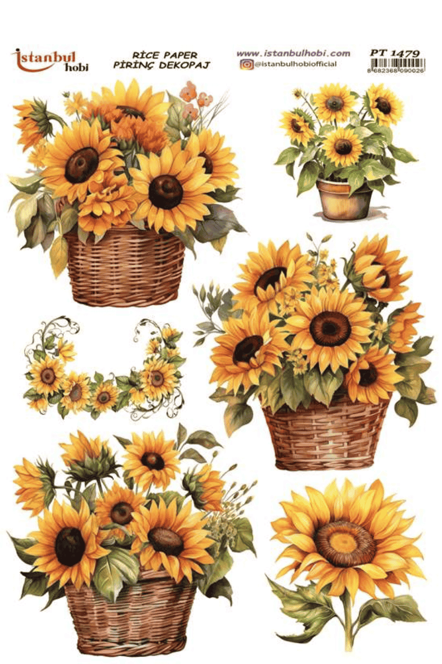 Pirinç Dekopaj Ayçiçek Serisi PT-1479