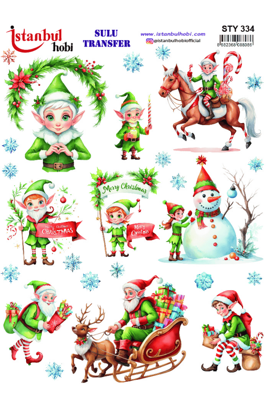 Sulu Transfer Yılbaşı Desen Seri STY334