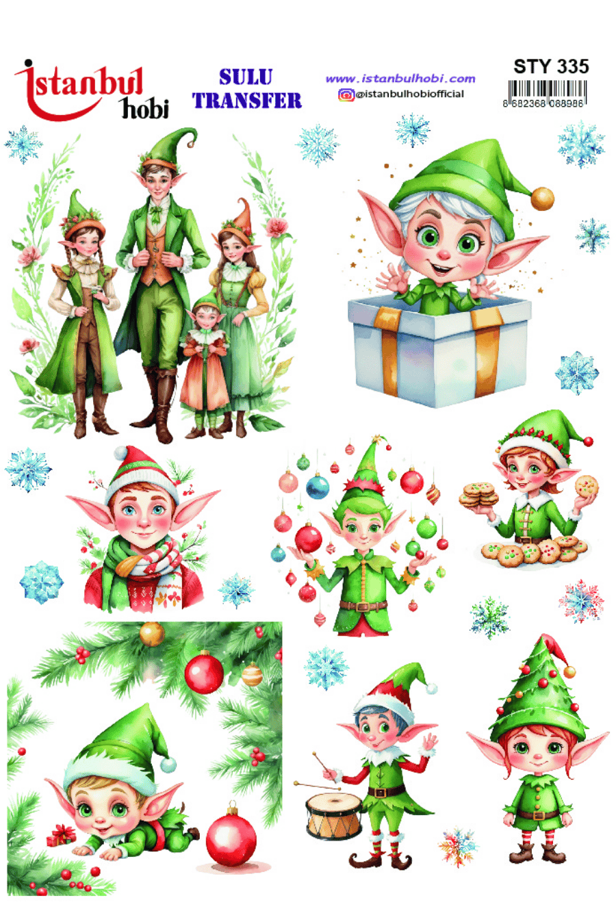 Sulu Transfer Yılbaşı Desen Seri STY335