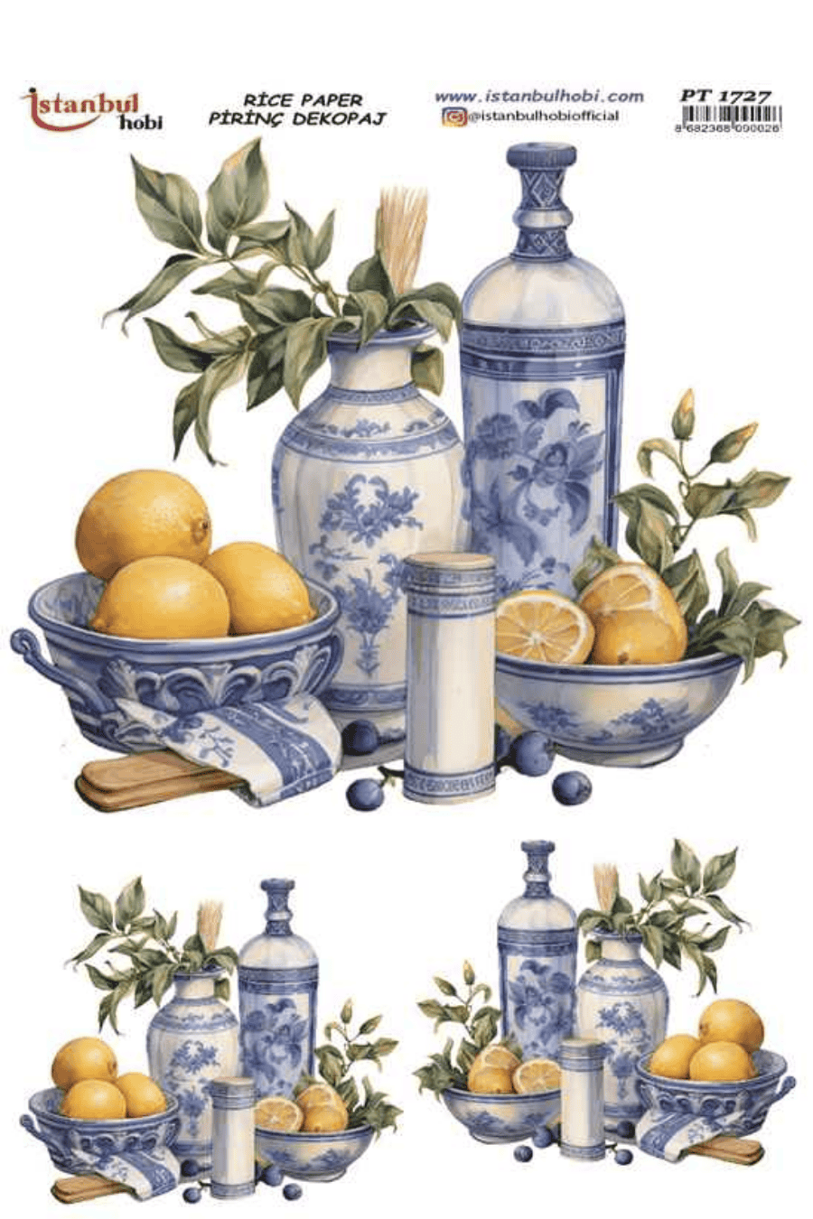 Pirinç Dekopaj Limon Desen PT-1727 30x42cm