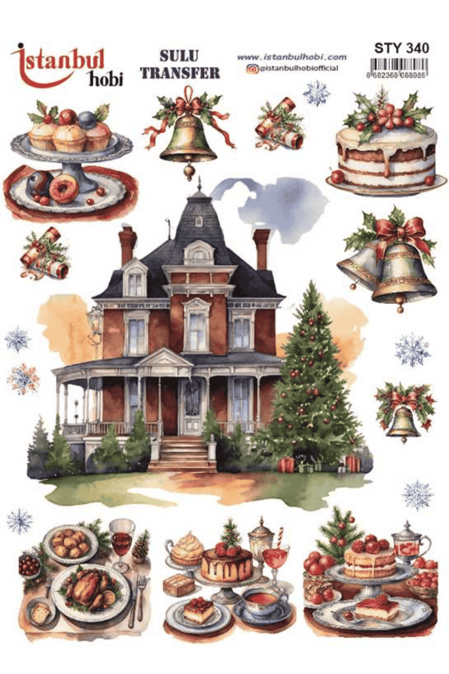 Sulu Transfer Yılbaşı Desen Seri STY340
