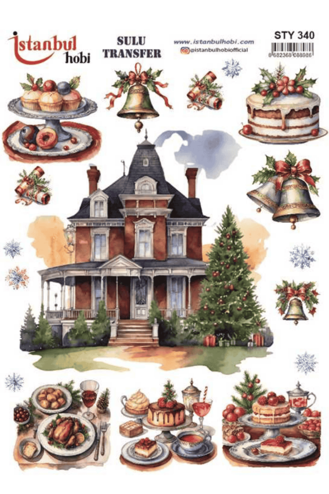 Sulu Transfer Yılbaşı Desen Seri STY340
