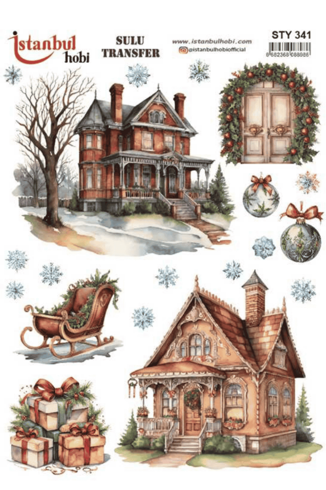 Sulu Transfer Yılbaşı Desen Seri STY341