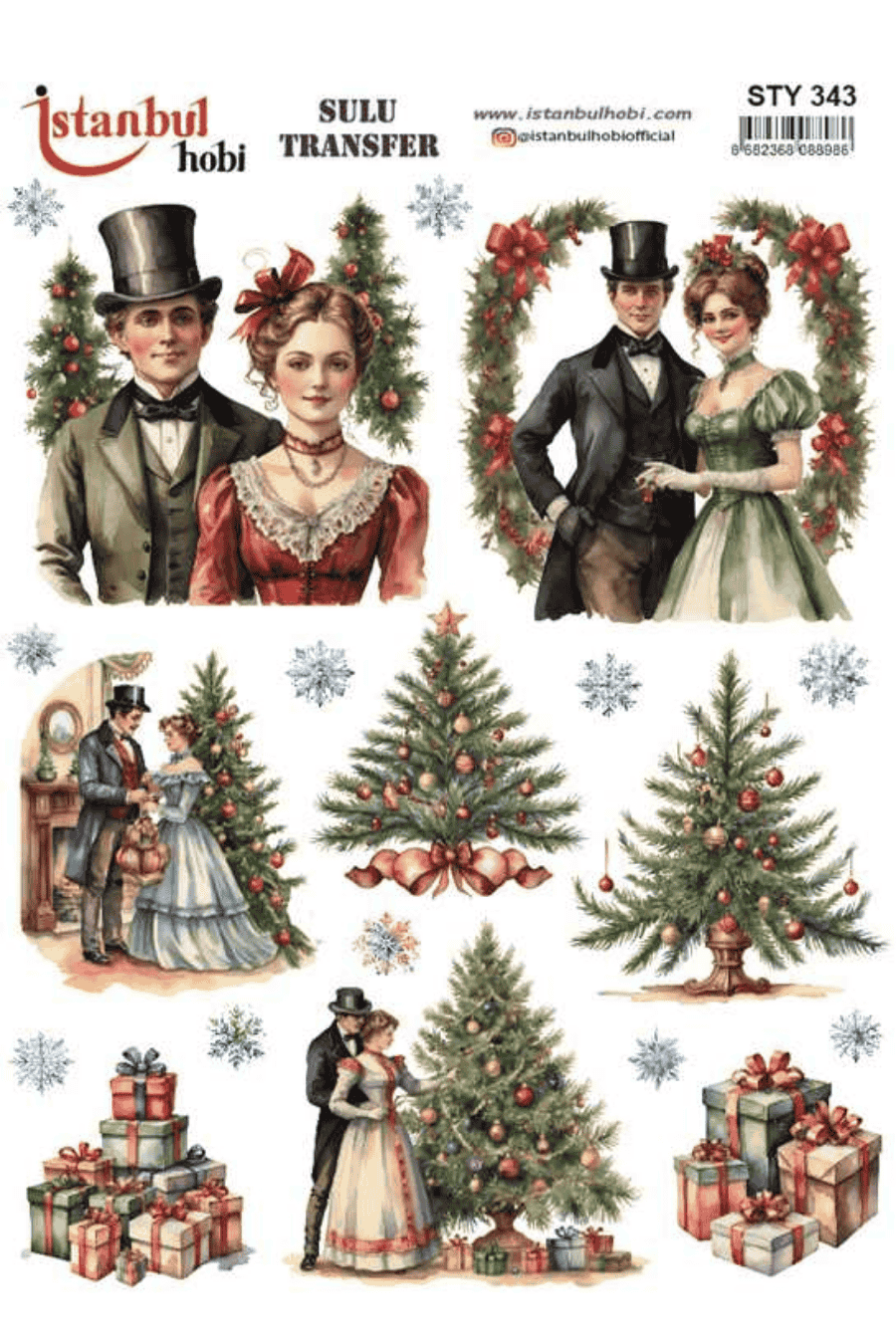 Sulu Transfer Yılbaşı Desen Seri STY343
