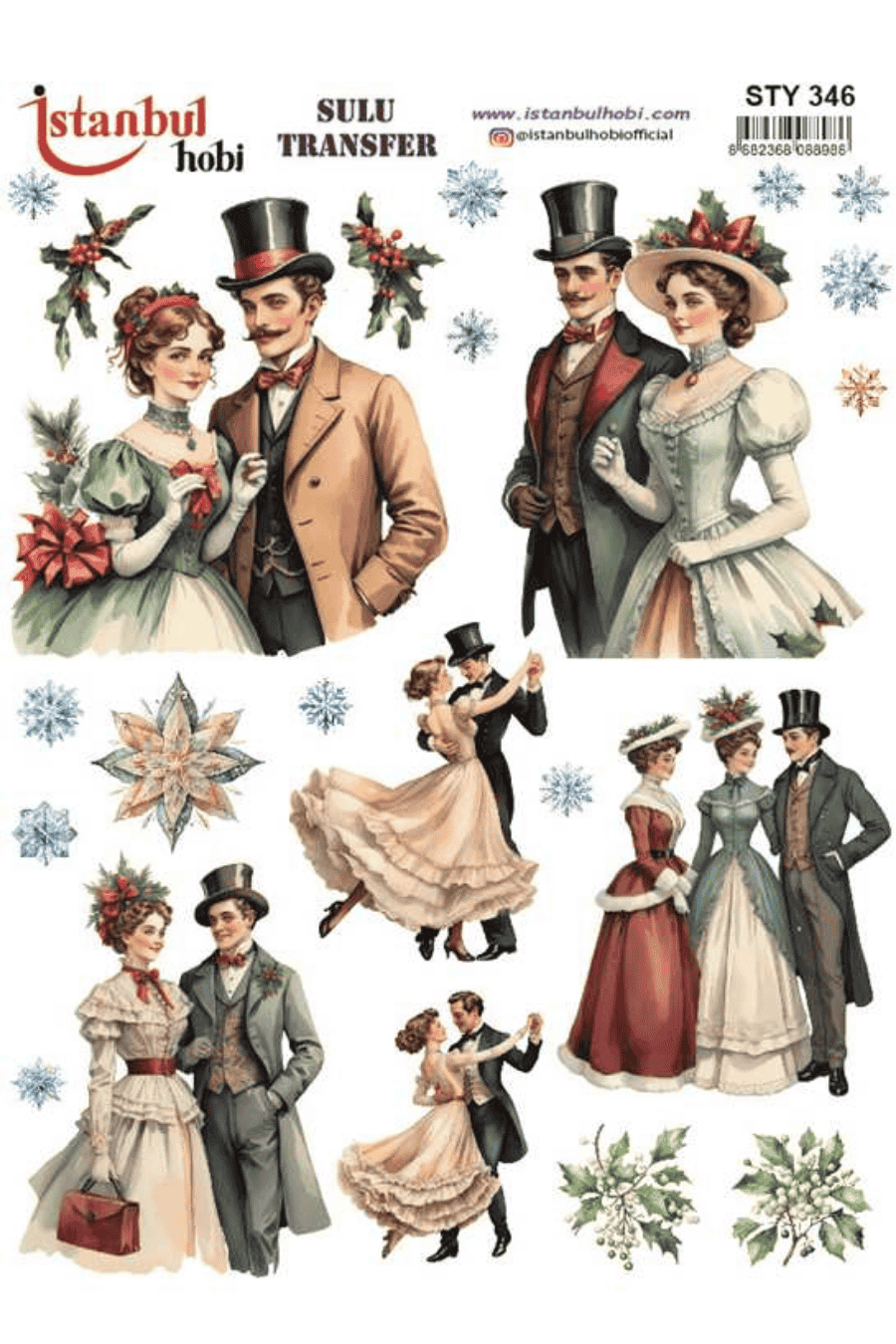 Sulu Transfer Yılbaşı Desen Seri STY346