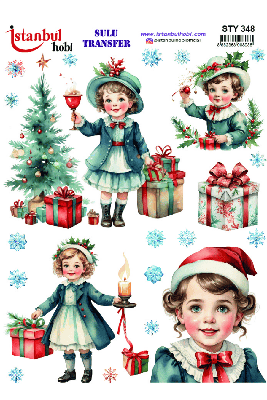 Sulu Transfer Yılbaşı Desen Seri STY348
