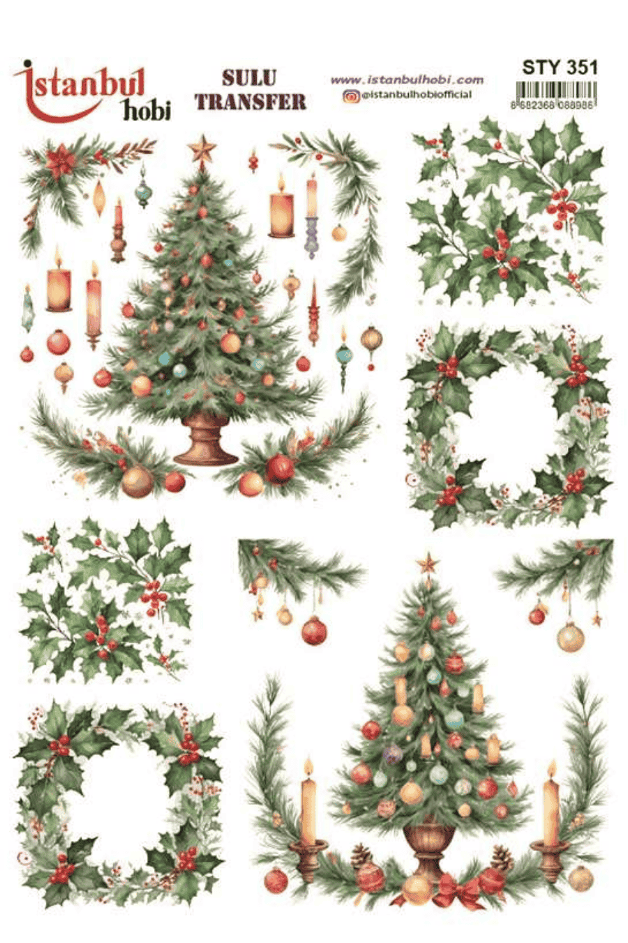 Sulu Transfer Yılbaşı Desen Seri STY351